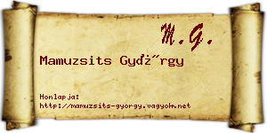 Mamuzsits György névjegykártya