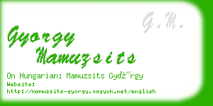 gyorgy mamuzsits business card